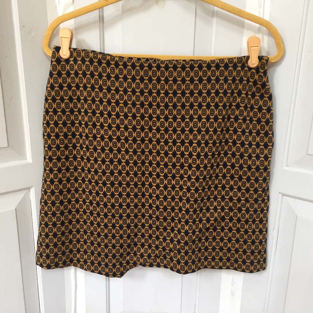CAbi Black and Brown Mini Skirt